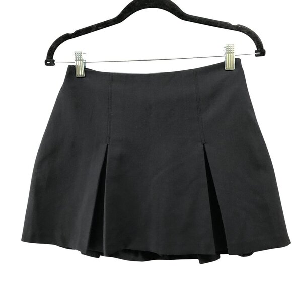 Abercrombie & Fitch Pleated Mini Skort Skirt Womens S Black Schoolgirl Academia - Picture 1 of 11